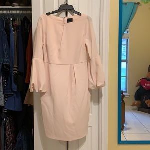 Light pink puffed sleeve dress